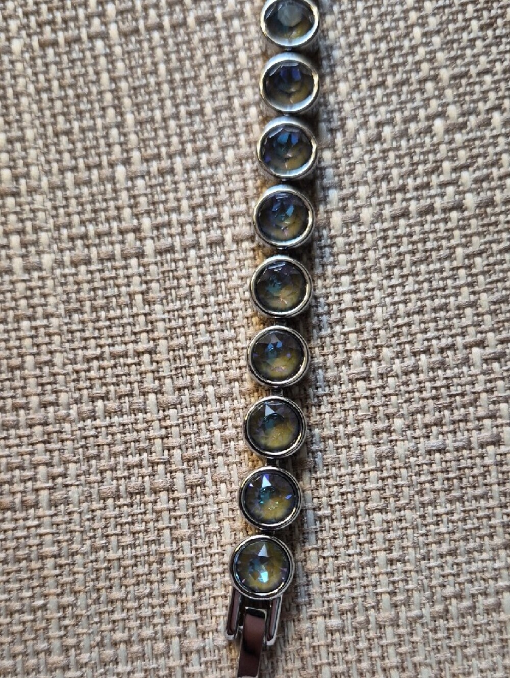 Touchstone Crystal Iridescent Round Crystal Bracelet - Blue & Purple Highlights - Picture 2 of 2